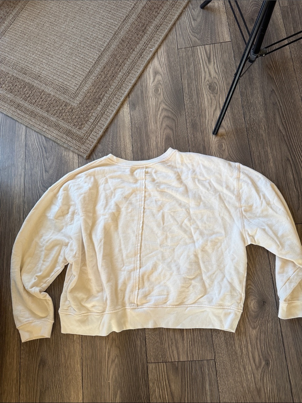 This cream Pilcro embroidered sweatshirt from Anthropologie features a "shimmer - Picture 5 of 12